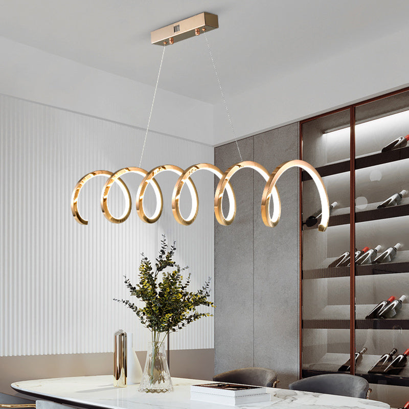 Modern Style Ribbon-like Shape Island Pendants Metal Pendant Lights for Living Room