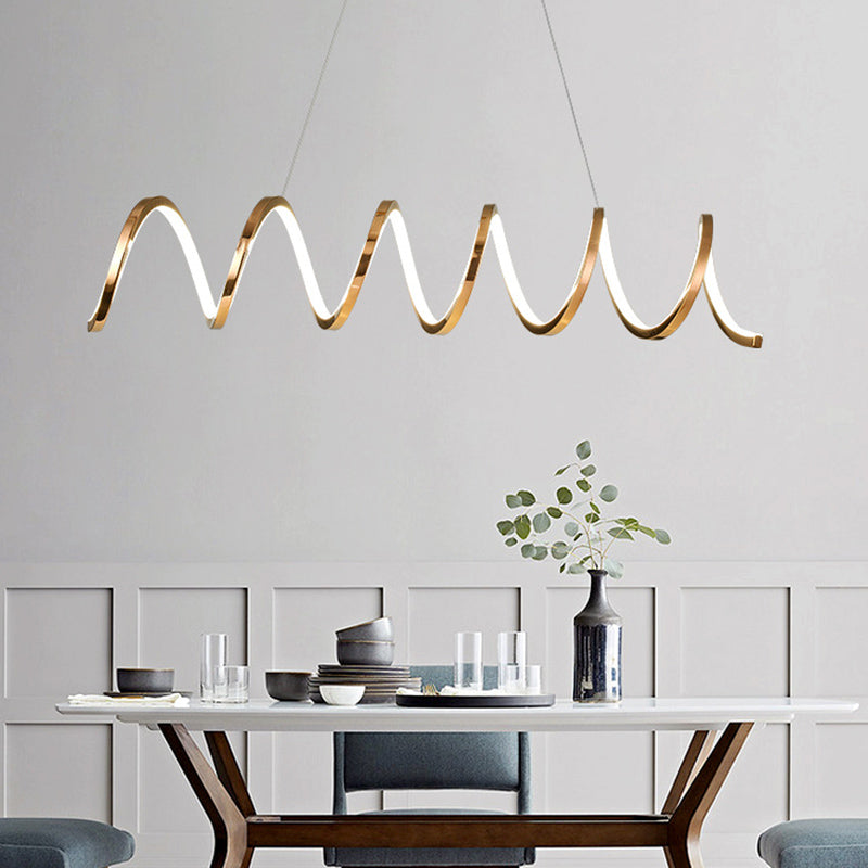 Modern Style Ribbon-like Shape Island Pendants Metal Pendant Lights for Living Room