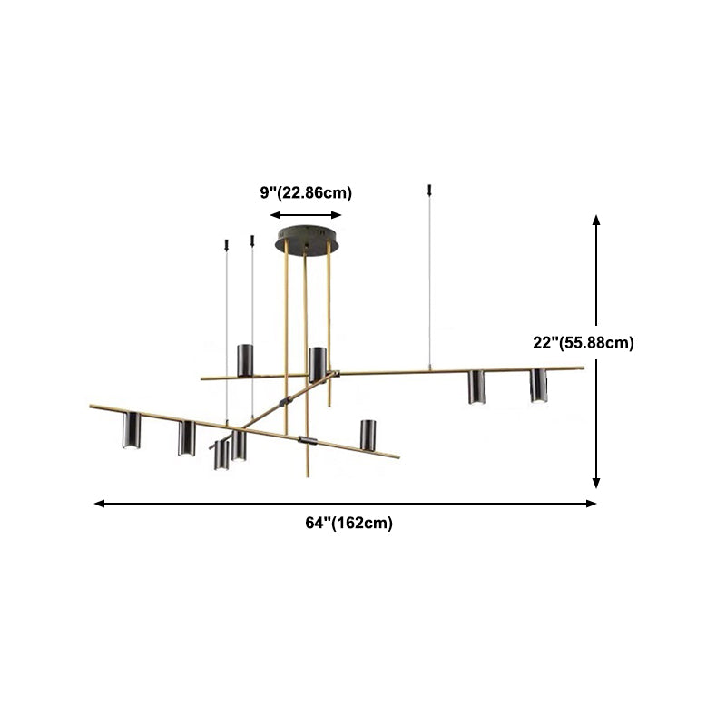 Modern Geometric Island Pendant Lights Metal Multiple-Light Island Pendant Lighting