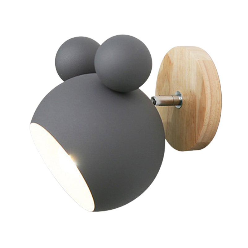 Macaron Wall Lamp 1-Light Wall Mount Lamp with Wood for Kid's Room