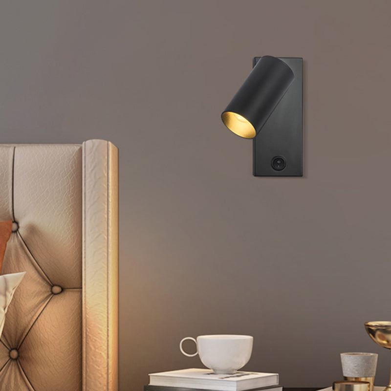 Modern Simple Iron Wall Light Cylinder Shape Rotatable Wall Lamp for Living Room