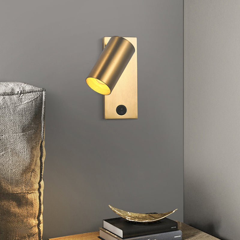 Modern Simple Iron Wall Light Cylinder Shape Rotatable Wall Lamp for Living Room