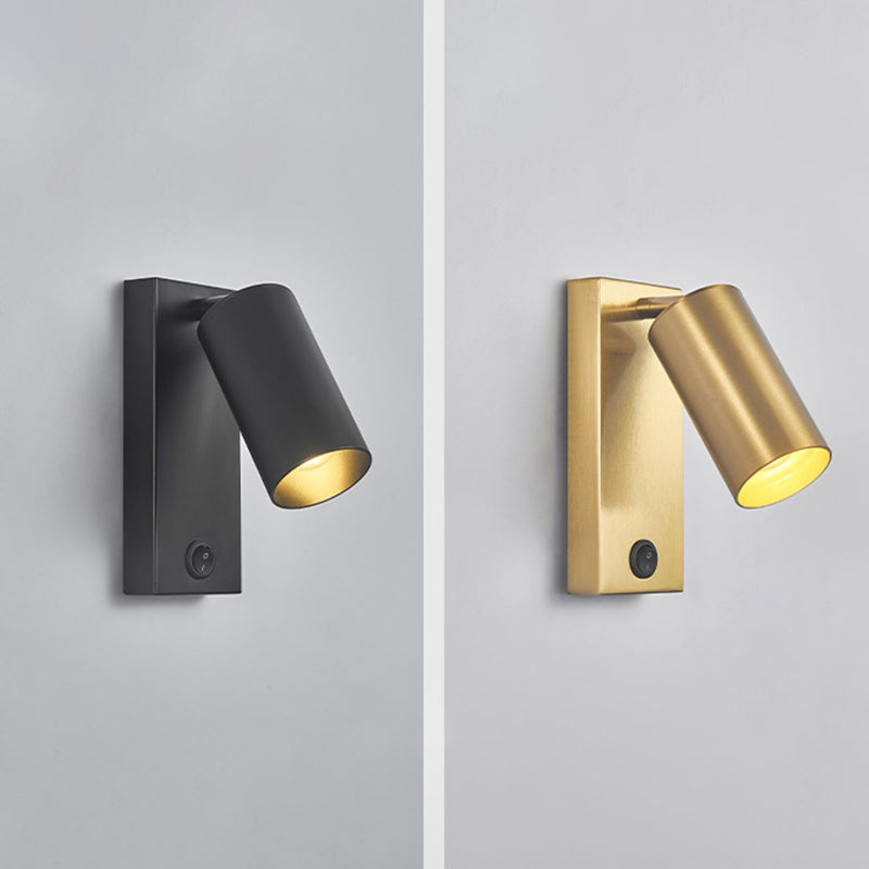 Modern Simple Iron Wall Light Cylinder Shape Rotatable Wall Lamp for Living Room