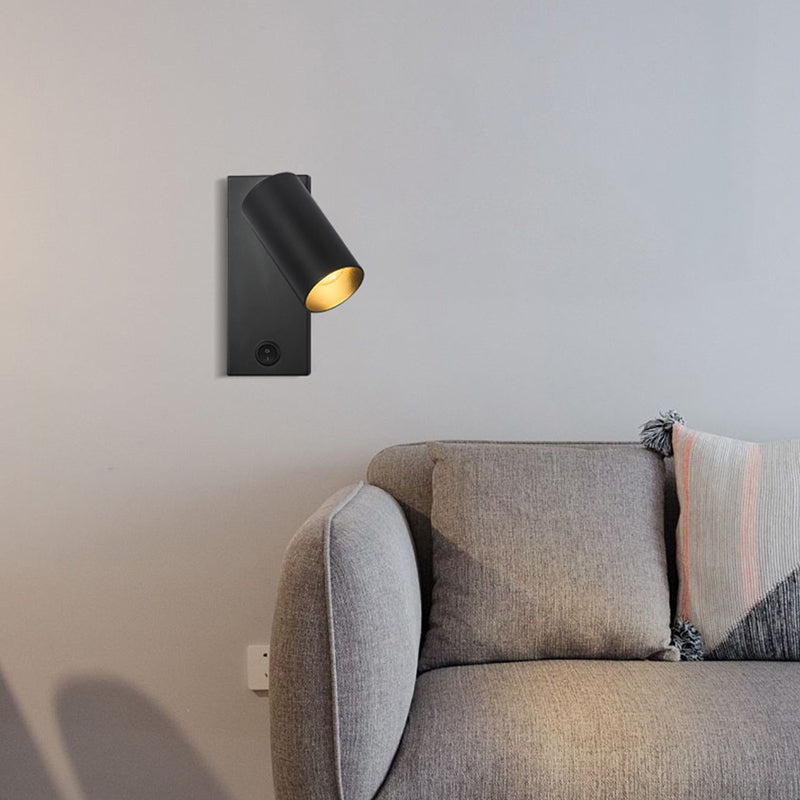 Modern Simple Iron Wall Light Cylinder Shape Rotatable Wall Lamp for Living Room