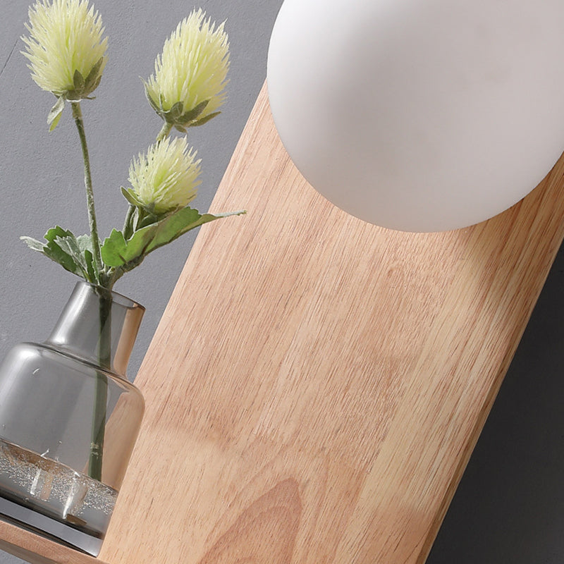 1 Light Wall Light Sconce Modern Wood Wall Light Fixture for Dining Room without plant