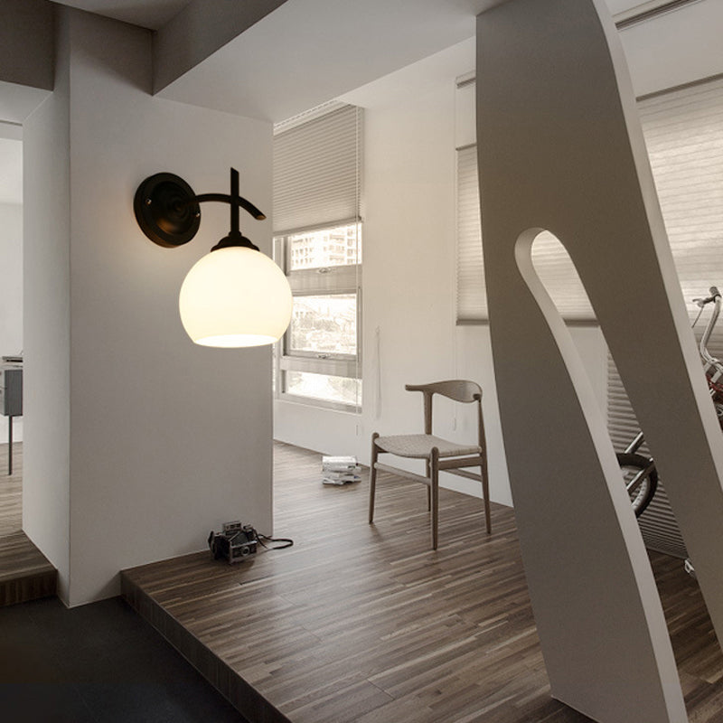 Industrial Style Wall Sconce Grass 1 Light Sconces in Black for Living Room