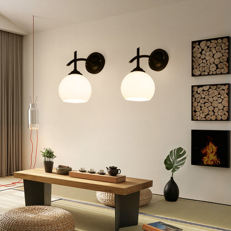 Industrial Style Wall Sconce Grass 1 Light Sconces in Black for Living Room