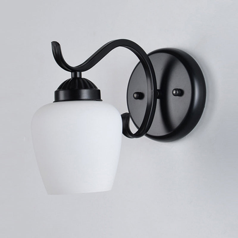 Industrial Style Wall Sconce Grass 1 Light Sconces in Black for Bedroom