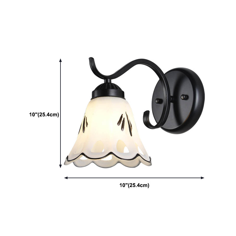 Industrial Style Wall Sconce Grass 1 Light Sconces in Black for Bedroom