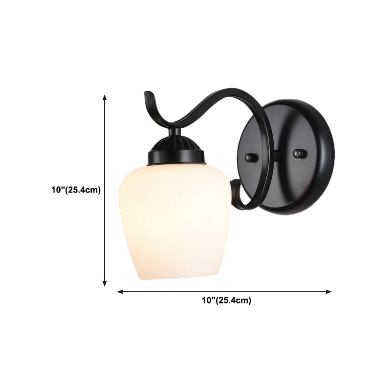 Industrial Style Wall Sconce Grass 1 Light Sconces in Black for Bedroom