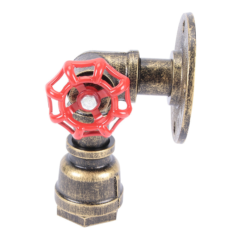 Industrial Style Water Pipe Wall Sconce Metal 1 Light Sconces for Living Room