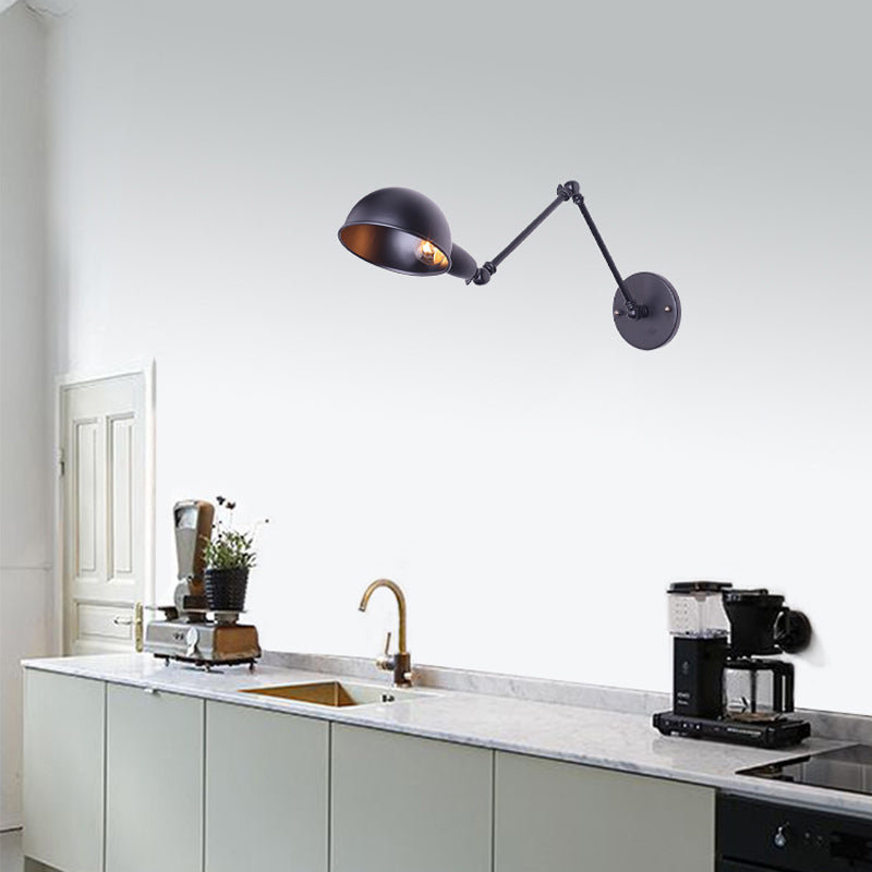 Modern Style Dome Shape Wall Sconce Metal 1 Light Sconces for Living Room