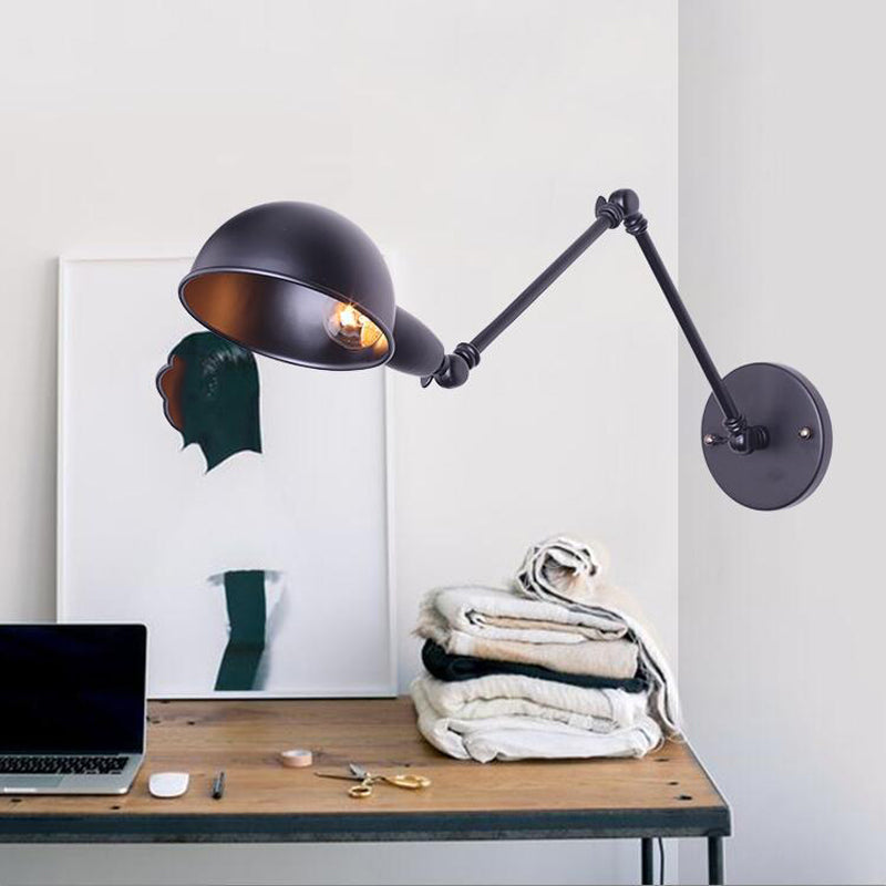 Modern Style Dome Shape Wall Sconce Metal 1 Light Sconces for Living Room