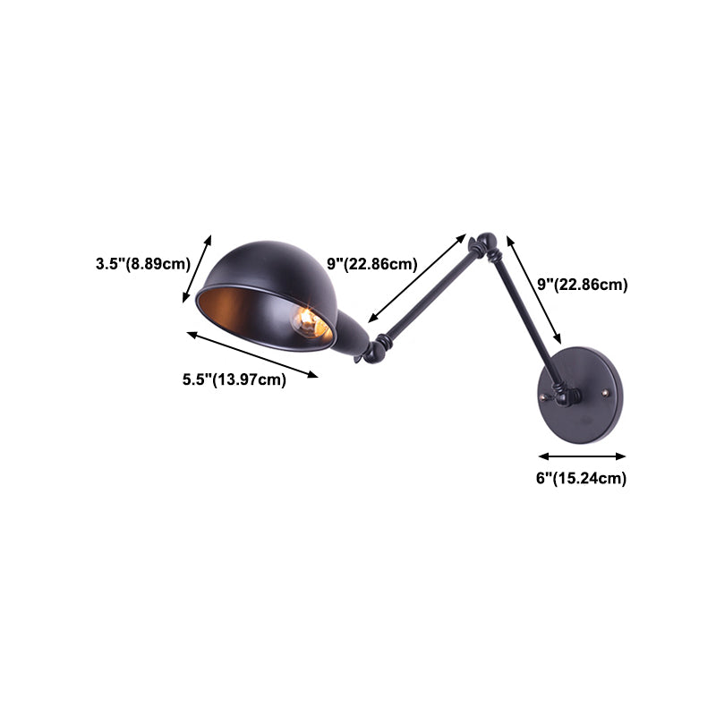 Modern Style Dome Shape Wall Sconce Metal 1 Light Sconces for Living Room