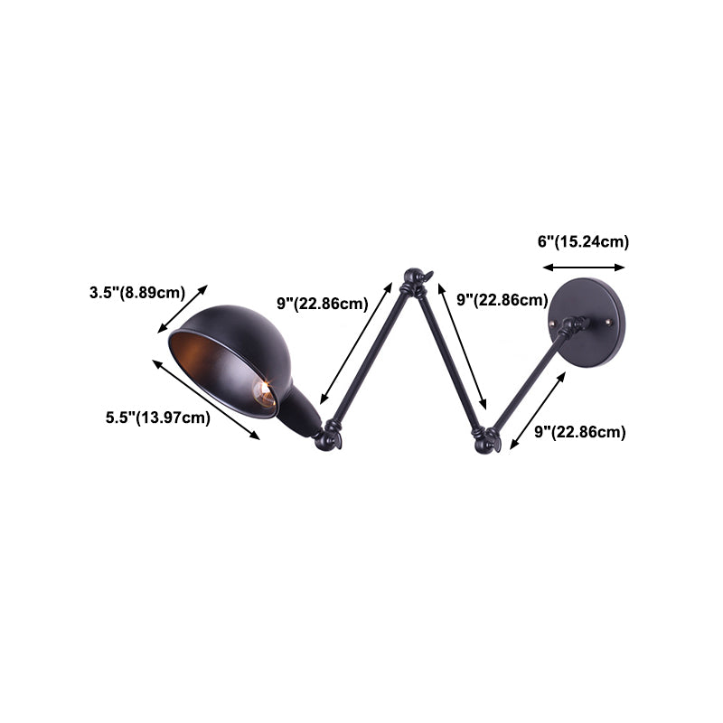 Modern Style Dome Shape Wall Sconce Metal 1 Light Sconces for Living Room