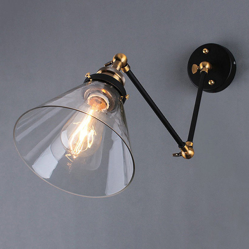 Industrial Style Cone Shape Wall Sconce 1 Light Sconces for Bedroom