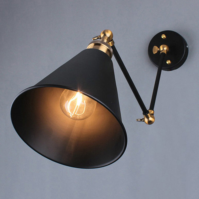 Industrial Style Cone Shape Wall Sconce 1 Light Sconces for Bedroom