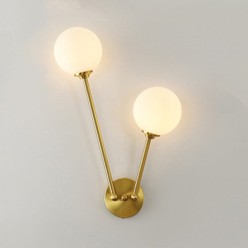 Golden Vanity Lighting Simple Glass Wall Light Sconce for Bathroom