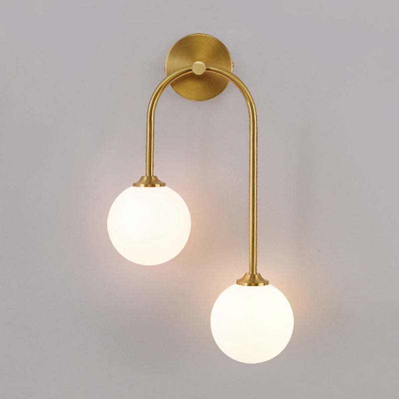 Golden Vanity Lighting Simple Glass Wall Light Sconce for Bathroom