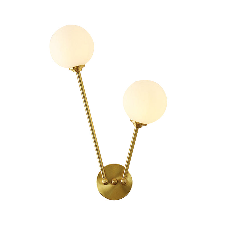 Golden Vanity Lighting Simple Glass Wall Light Sconce for Bathroom