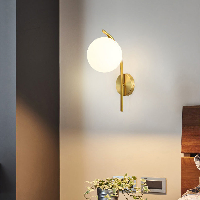 Golden Vanity Lighting Simple Glass Wall Light Sconce for Bathroom