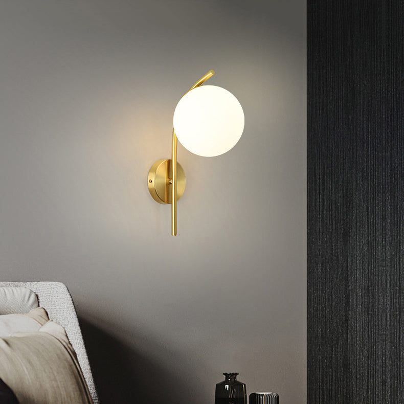 Golden Vanity Lighting Simple Glass Wall Light Sconce for Bathroom