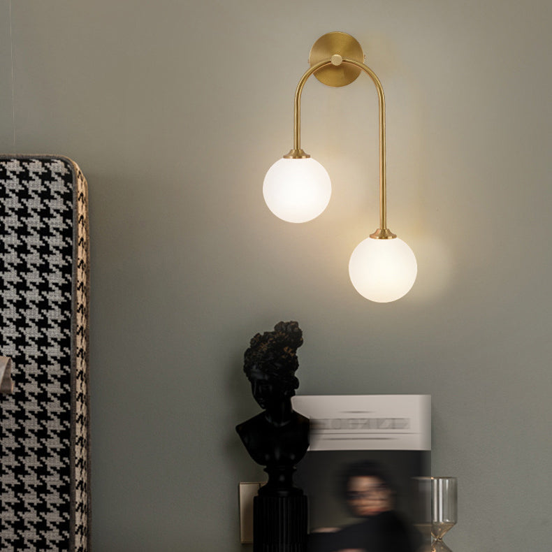 Golden Vanity Lighting Simple Glass Wall Light Sconce for Bathroom
