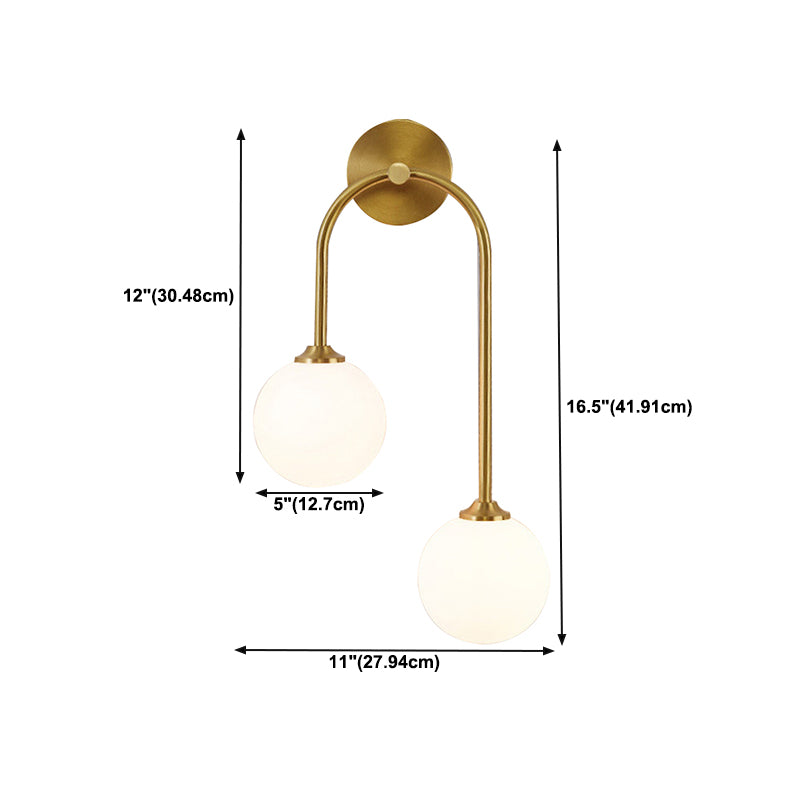 Golden Vanity Lighting Simple Glass Wall Light Sconce for Bathroom