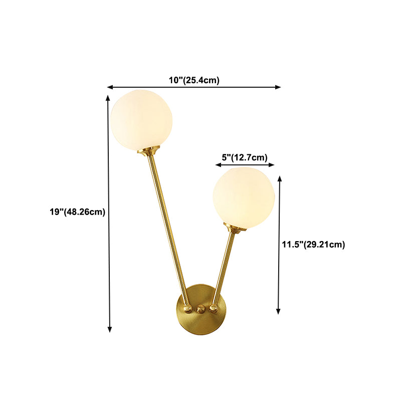 Golden Vanity Lighting Simple Glass Wall Light Sconce for Bathroom