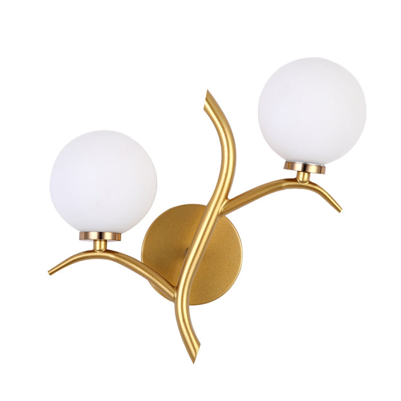 Glass Ball Shade Wall Lighting Fixtures Simple Wall Light Sconce for Bedroom