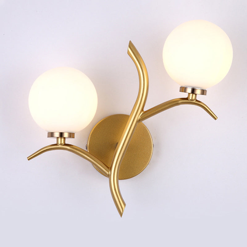 Glass Ball Shade Wall Lighting Fixtures Simple Wall Light Sconce for Bedroom