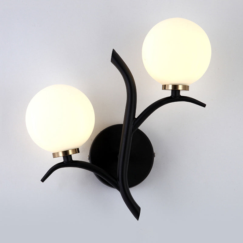 Glass Ball Shade Wall Lighting Fixtures Simple Wall Light Sconce for Bedroom