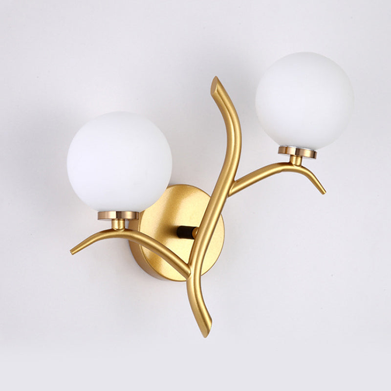 Glass Ball Shade Wall Lighting Fixtures Simple Wall Light Sconce for Bedroom