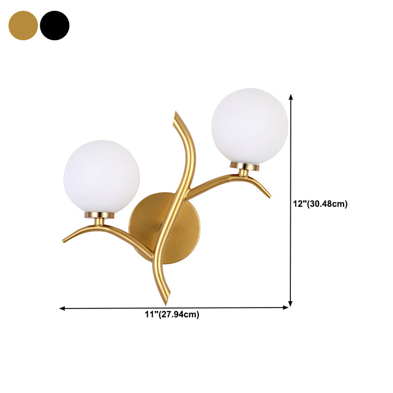 Glass Ball Shade Wall Lighting Fixtures Simple Wall Light Sconce for Bedroom