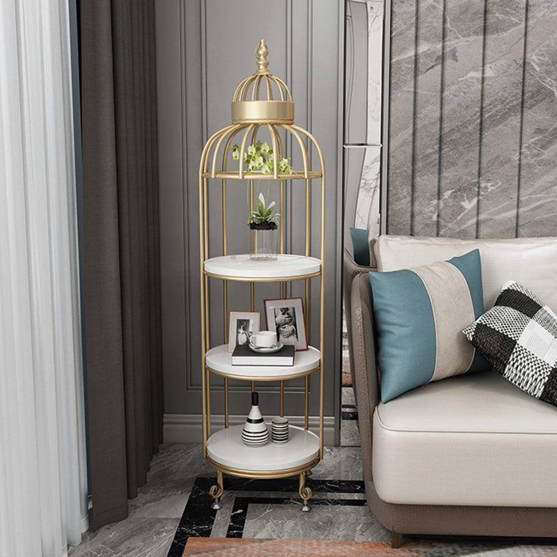 Glam Metal Shelf Bookcase Gold Vertical Bookcase Shelves Included