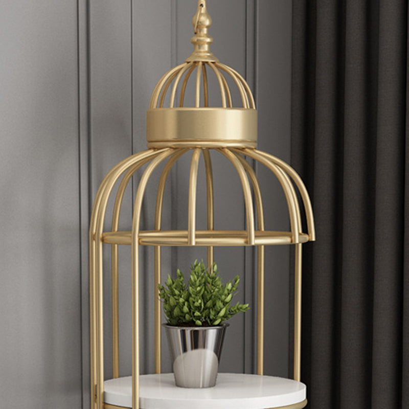 Glam Metal Shelf Bookcase Gold Vertical Bookcase Shelves Included