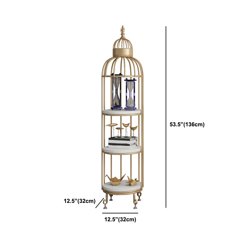Glam Metal Shelf Bookcase Gold Vertical Bookcase Shelves Included