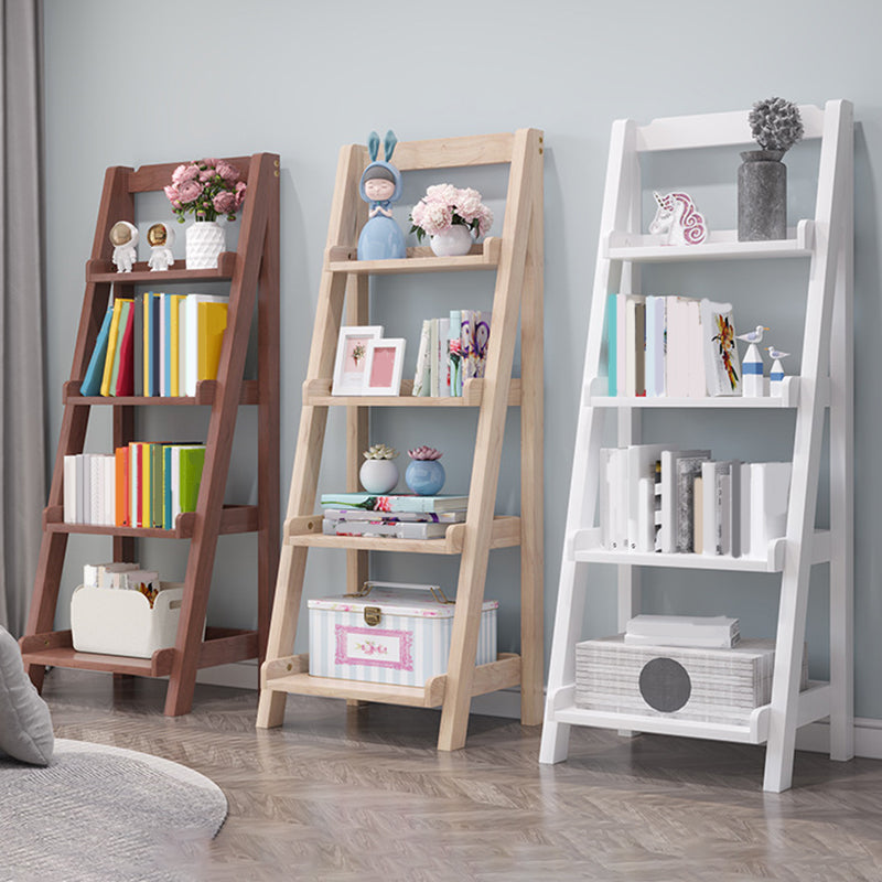 4 Shelves Ladder Bookshelf Modern Wood Bookshelf 55.1" H X 14.2" W