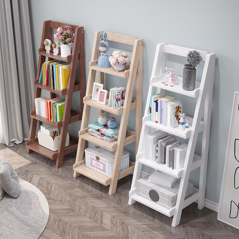 4 Shelves Ladder Bookshelf Modern Wood Bookshelf 55.1" H X 14.2" W