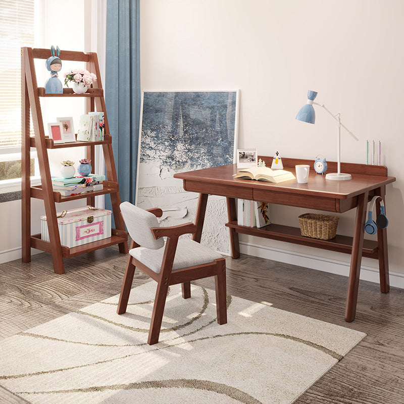 4 Shelves Ladder Bookshelf Modern Wood Bookshelf 55.1" H X 14.2" W