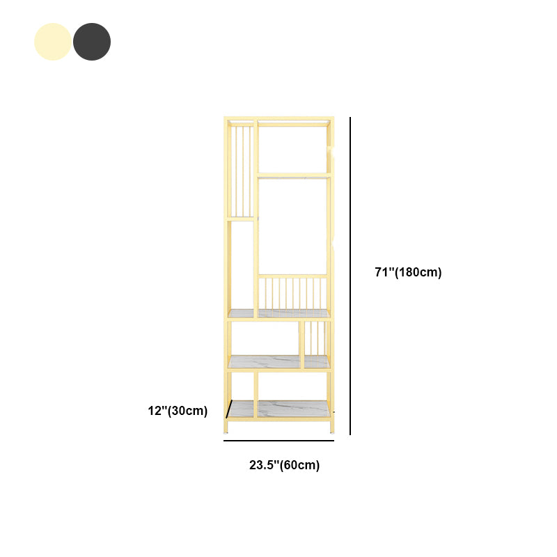 Open Back Shelf Bookcase 5 Levels with Rectangular Shelves Shelf 71" Tall