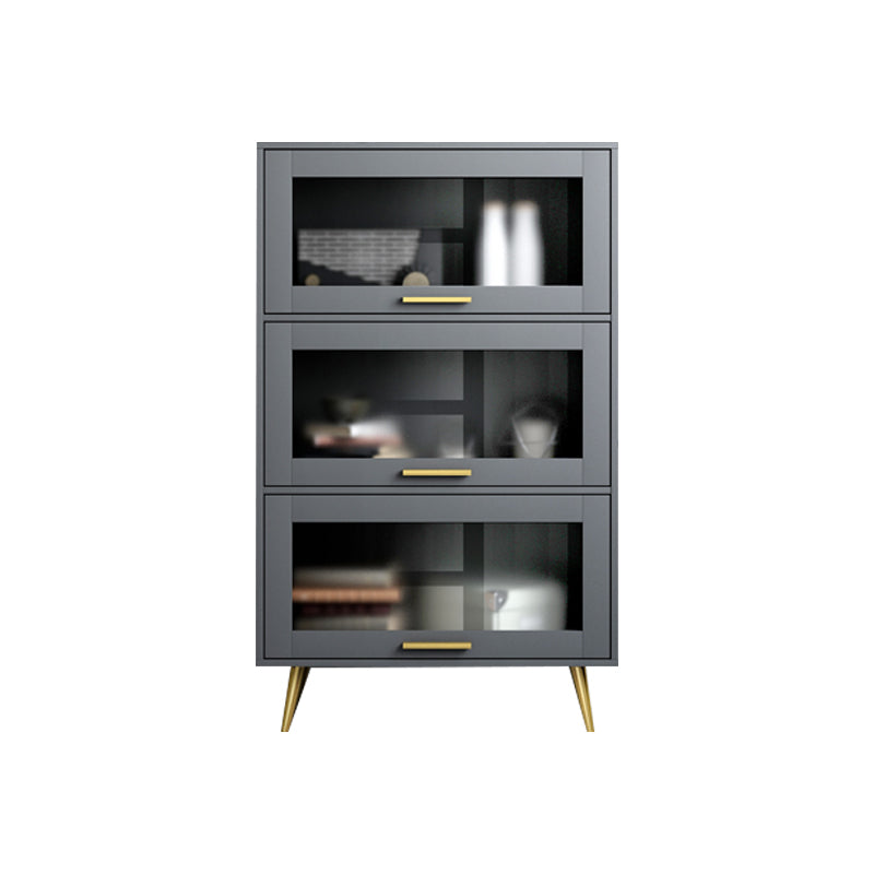 Modern Barrister Shelf Bookcase Gray Engineered Wood Bookshelf