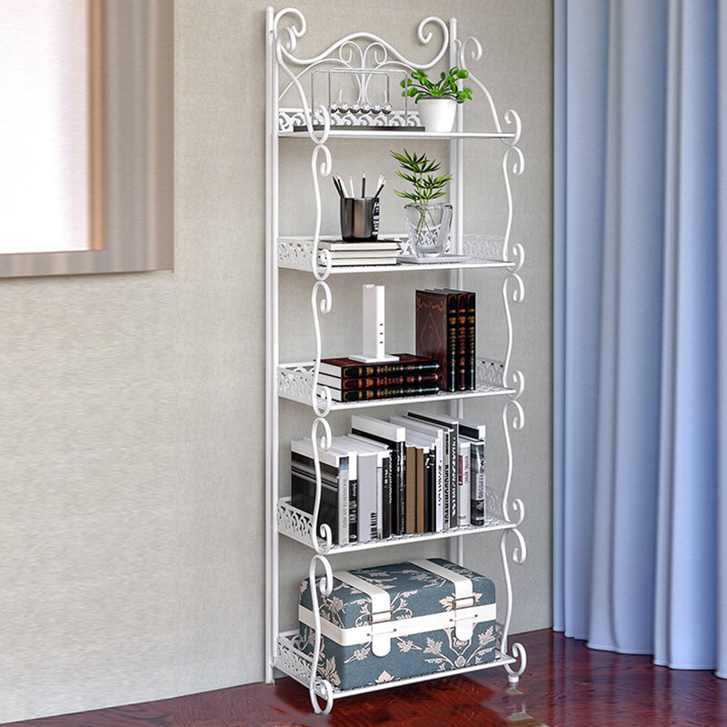 Contemporary Metal Book Shelf Folding Open Back Bookshelf Shelves Included