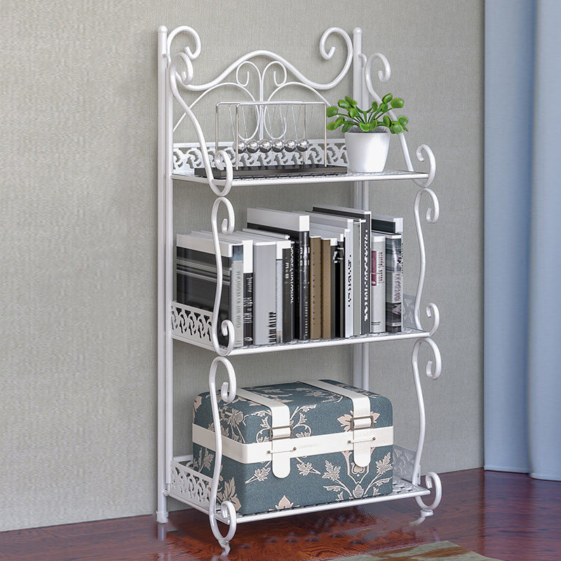 Contemporary Metal Book Shelf Folding Open Back Bookshelf Shelves Included