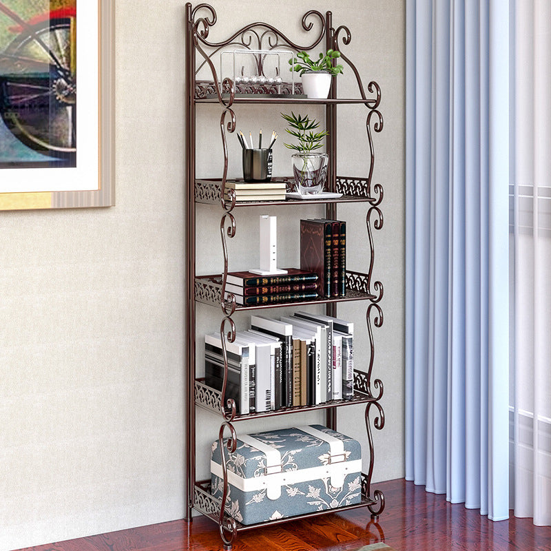 Contemporary Metal Book Shelf Folding Open Back Bookshelf Shelves Included
