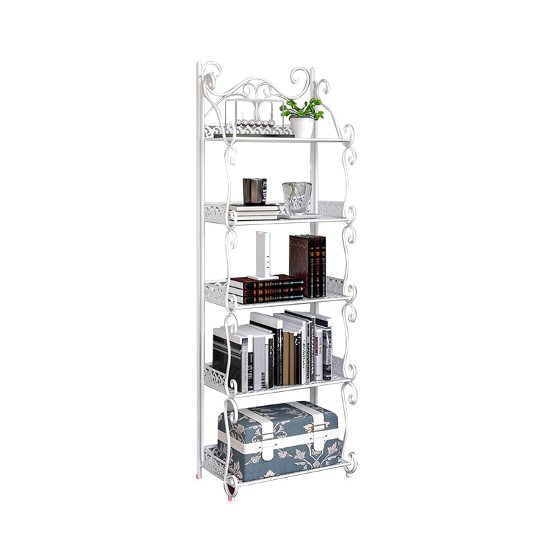 Contemporary Metal Book Shelf Folding Open Back Bookshelf Shelves Included