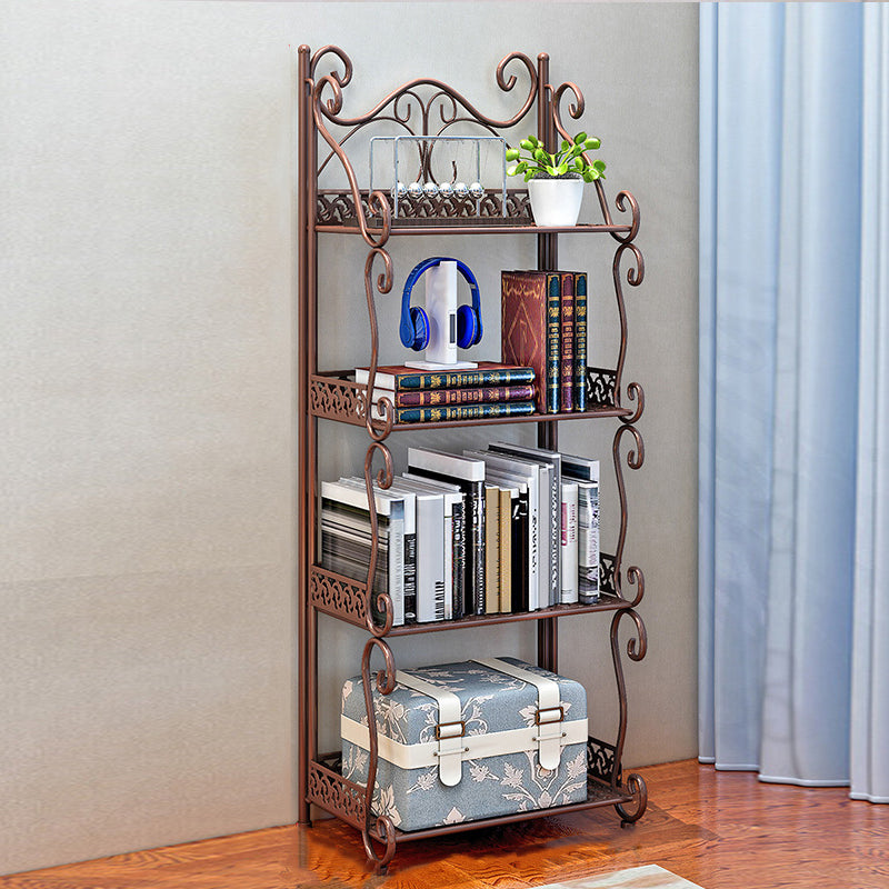 Contemporary Metal Book Shelf Folding Open Back Bookshelf Shelves Included