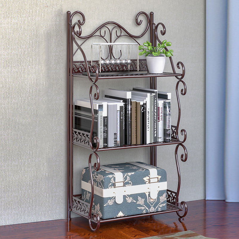 Contemporary Metal Book Shelf Folding Open Back Bookshelf Shelves Included