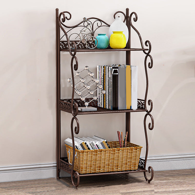 Contemporary Metal Book Shelf Folding Open Back Bookshelf Shelves Included