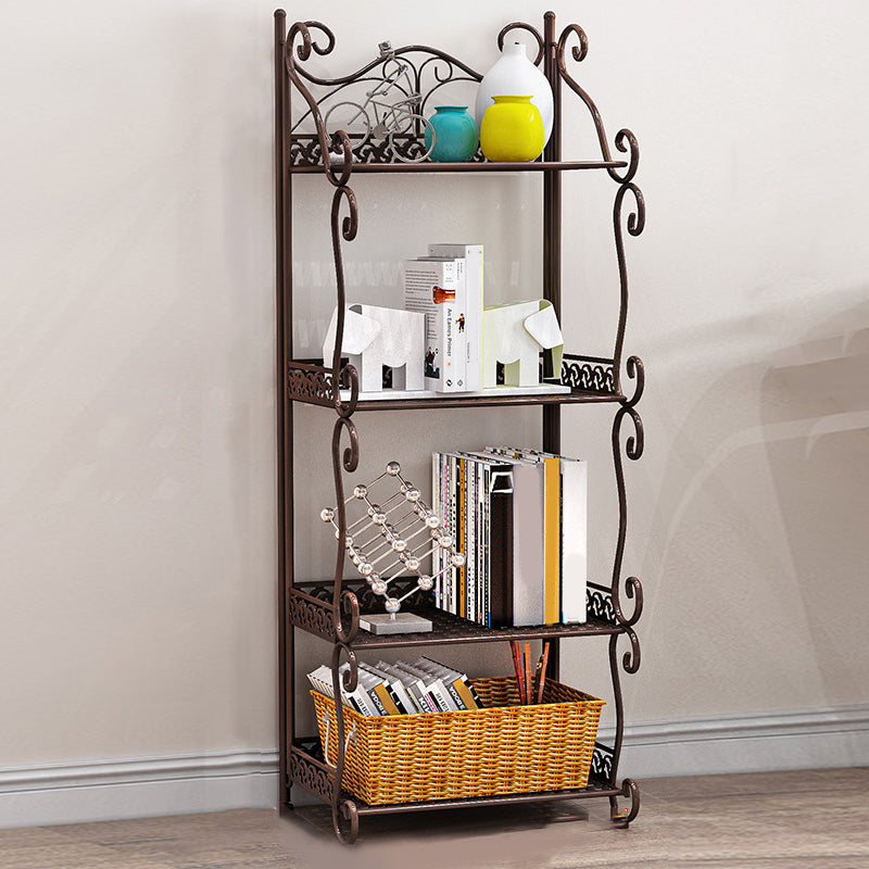 Contemporary Metal Book Shelf Folding Open Back Bookshelf Shelves Included
